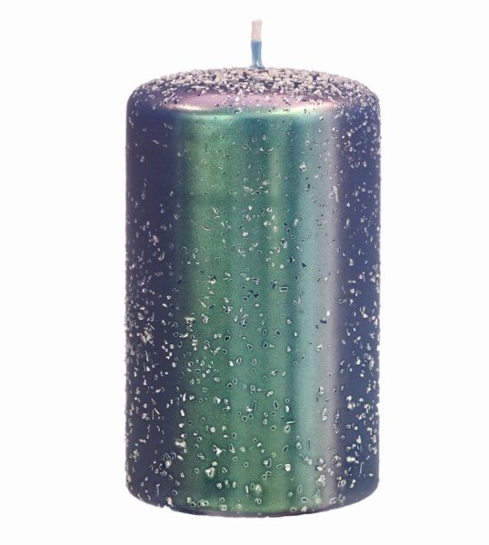 Frosted Pearl Metallic Kerzen Petrol Blau