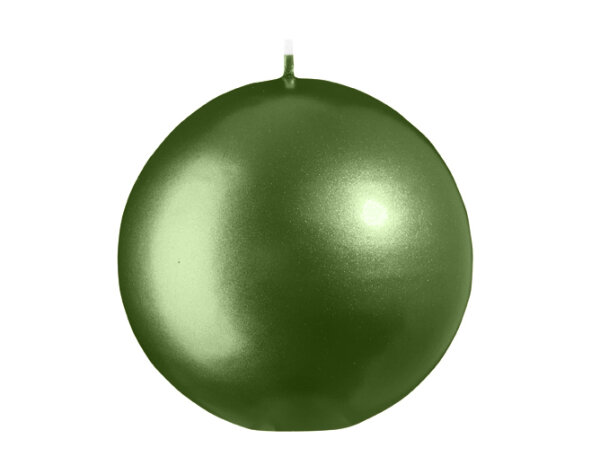 Kugelkerzen Grün Matt mit Metalleffekt
