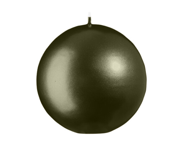 Kugelkerzen Olive Matt mit Metalleffekt