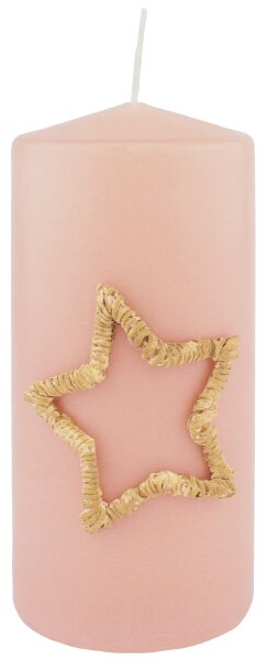 Stumpenkerzen Advent "Stella" Lachs, 150 x Ø 68 mm, 4 Stück