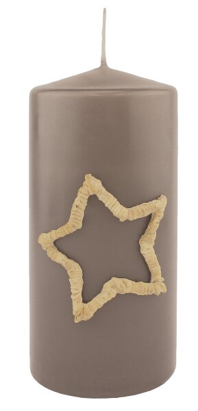 Stumpenkerzen Advent "Stella" Taupe, 150 x Ø 68 mm, 4 Stück