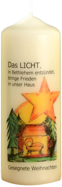 Weihnachtskerze "Das Licht von Bethlehem" Elfenbein 170 x Ø 60 mm, 1 Stück