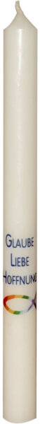 Hoffnungskerze "Glaube, Liebe, Hoffnung" Elfenbein 195 x Ø 16 mm, 1 Stück