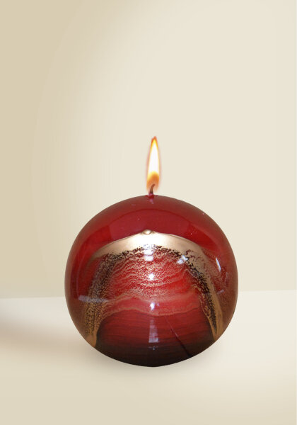 Designkerze Lotos Kugelkerze Dunkelrot Ø 80 mm, 1 Stück