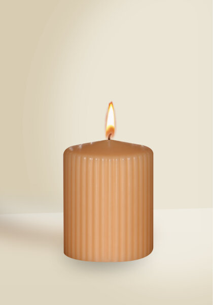 Designkerze Retro Stumpenkerze Sand 90 x Ø 70 mm, 1 Stück