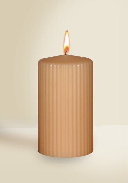 Designkerze Retro Stumpenkerze Sand 130 x Ø 70 mm, 1 Stück