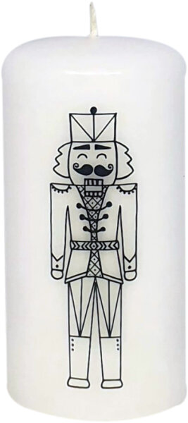 Weihnachtskerze Nussknacker schwarze Silhouette 140 x Ø 70 mm, 1 Stück