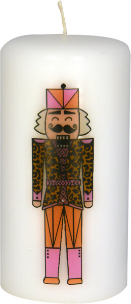 Weihnachtskerze Nussknacker Leo-Jacke 140 x Ø 70 mm, 1 Stück