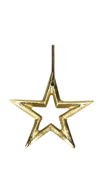 Weihnachtsdeko Alu-Hänger Stern, gold H 100 mm, 1 Stück