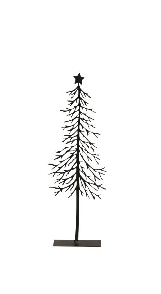 Weihnachtsdeko Tanne mit Stern aus Metall in Schwarz H 250 mm, 1 Stück