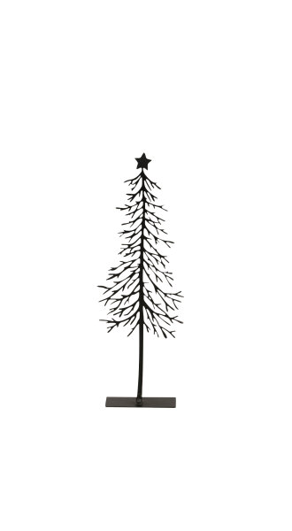 Weihnachtsdeko Tanne mit Stern aus Metall in Schwarz H 330 mm, 1 Stück