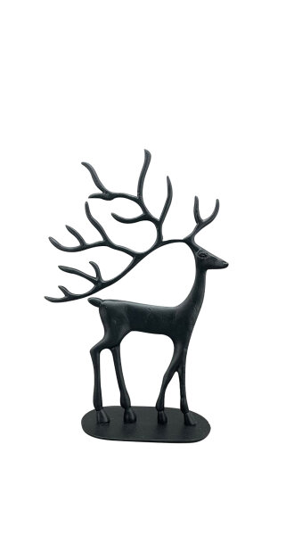 Weihnachtsdeko Rentier aus Metall Schwarz 240 x 165 mm, 1 Stück
