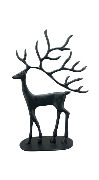 Weihnachtsdeko Rentier aus Metall Schwarz 325 x 220 mm, 1 Stück