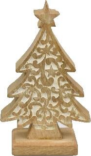 Weihnachtsdeko Tanne Mangoholz Ornament H 200 mm, 1 Stück