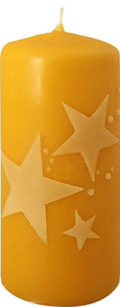Weihnachtskerze "Pure" Sterne mit reinem Bienenwachs 130 x Ø 60 mm