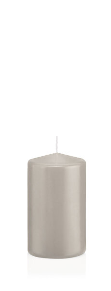 Stumpenkerzen Selbstlöschend Zinn Grau