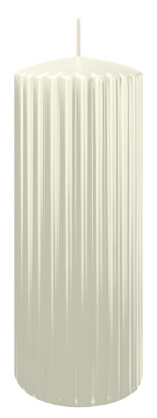 Rillen-Struktur Kerzen Elfenbein 200 x Ø 80 mm, 4 Stück