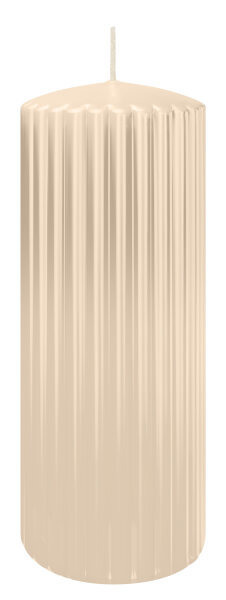 Rillen-Struktur Kerzen Creme 200 x Ø 80 mm, 4 Stück