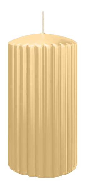 Rillen-Struktur Kerzen Champagner 150 x Ø 80 mm, 4 Stück