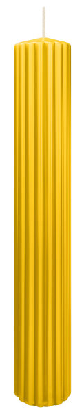 Rillen-Struktur Kerzen Dotter Gelb 300 x Ø 45 mm, 4 Stück