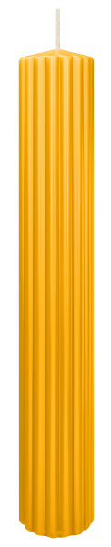 Rillen-Struktur Kerzen Gelb 300 x Ø 45 mm, 4 Stück