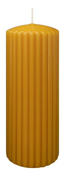 Rillen-Struktur Kerzen Natur 200 x Ø 80 mm, 4 Stück