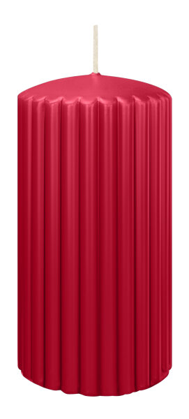 Rillen-Struktur Kerzen Altrot 150 x Ø 80 mm, 4 Stück