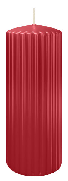 Rillen-Struktur Kerzen Altrot 200 x Ø 80 mm, 4 Stück