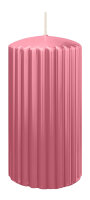 Rillen-Struktur Kerzen Rosa 150 x Ø 80 mm, 4...