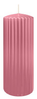Rillen-Struktur Kerzen Rosa 200 x Ø 80 mm, 4...