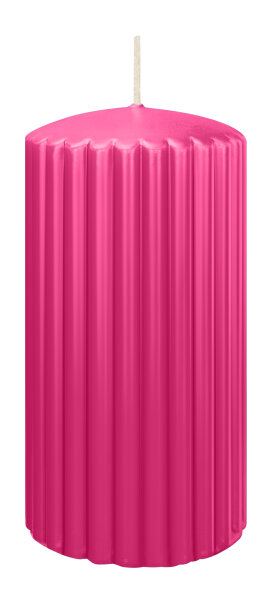Rillen-Struktur Kerzen Pink 150 x Ø 80 mm, 4 Stück
