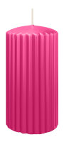 Rillen-Struktur Kerzen Pink 150 x Ø 80 mm, 4...