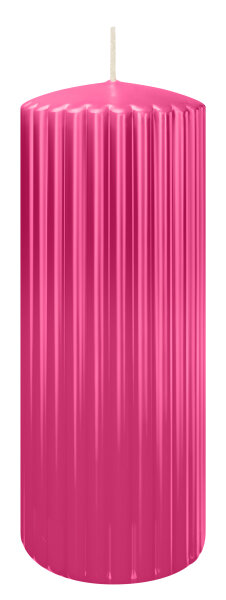 Rillen-Struktur Kerzen Pink 200 x Ø 80 mm, 4 Stück