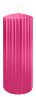 Rillen-Struktur Kerzen Pink 200 x Ø 80 mm, 4...