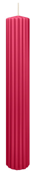 Rillen-Struktur Kerzen Magenta 300 x Ø 45 mm, 4 Stück