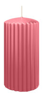 Rillen-Struktur Kerzen Erdbeerrosa 150 x Ø 80 mm,...