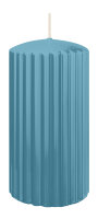 Rillen-Struktur Kerzen Himmelblau 150 x Ø 80 mm, 4...