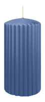 Rillen-Struktur Kerzen Graublau 150 x Ø 80 mm, 4...
