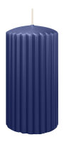 Rillen-Struktur Kerzen Dunkelblau 150 x Ø 80 mm, 4...