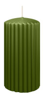 Rillen-Struktur Kerzen Olive 150 x Ø 80 mm, 4...