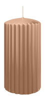 Rillen-Struktur Kerzen Caramel 150 x Ø 80 mm, 4...