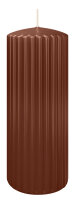 Rillen-Struktur Kerzen Kastanie 200 x Ø 80 mm, 4...