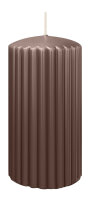Rillen-Struktur Kerzen Taupe 150 x Ø 80 mm, 4...