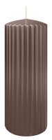 Rillen-Struktur Kerzen Taupe 200 x Ø 80 mm, 4...