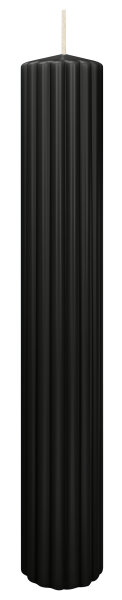 Rillen-Struktur Kerzen Grau 300 x Ø 45 mm, 4 Stück