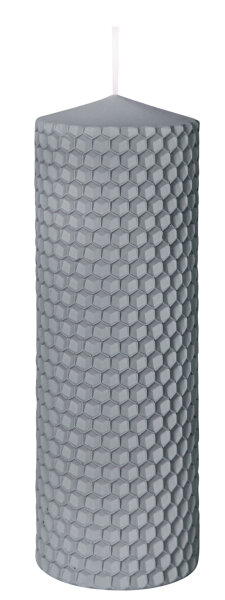 Kerze in Bienenwaben-Struktur Grau 150 x Ø 50 mm