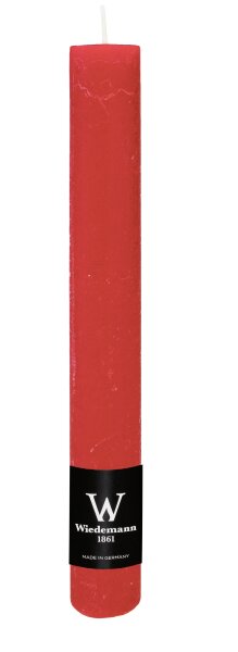 Stabkerze durchgefärbt Rustic Rubin Rot 280 x Ø 35 mm, 1 Stück