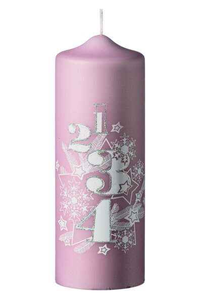 Weihnachtskerze "Adventszauber" Taupe Rose Matt 200 x Ø 70 mm, 1 Stück