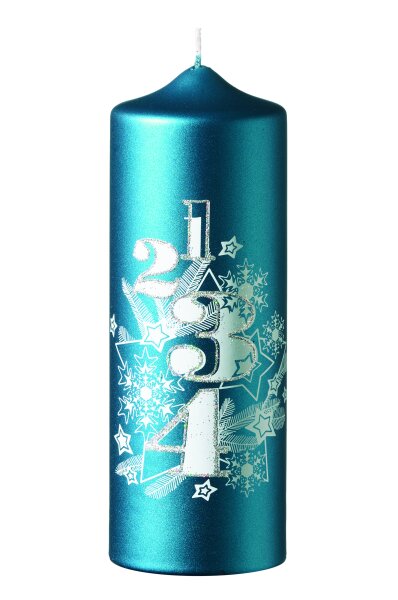 Weihnachtskerze "Adventszauber" Royalblau Matt 200 x Ø 70 mm, 1 Stück