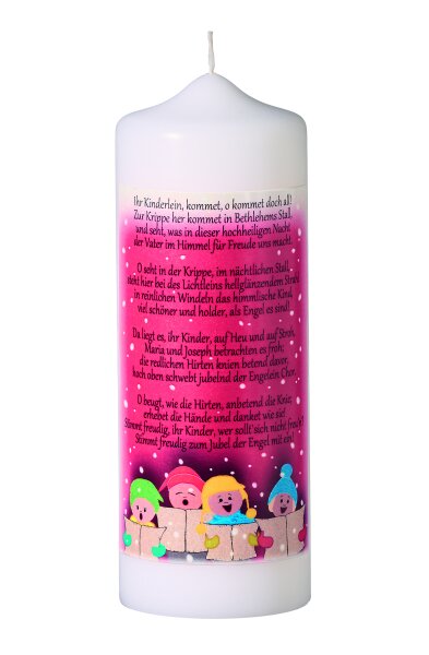 Weihnachtskerze Christmas Carol "Ihr Kinderlein kommet" 200 x Ø 70 mm